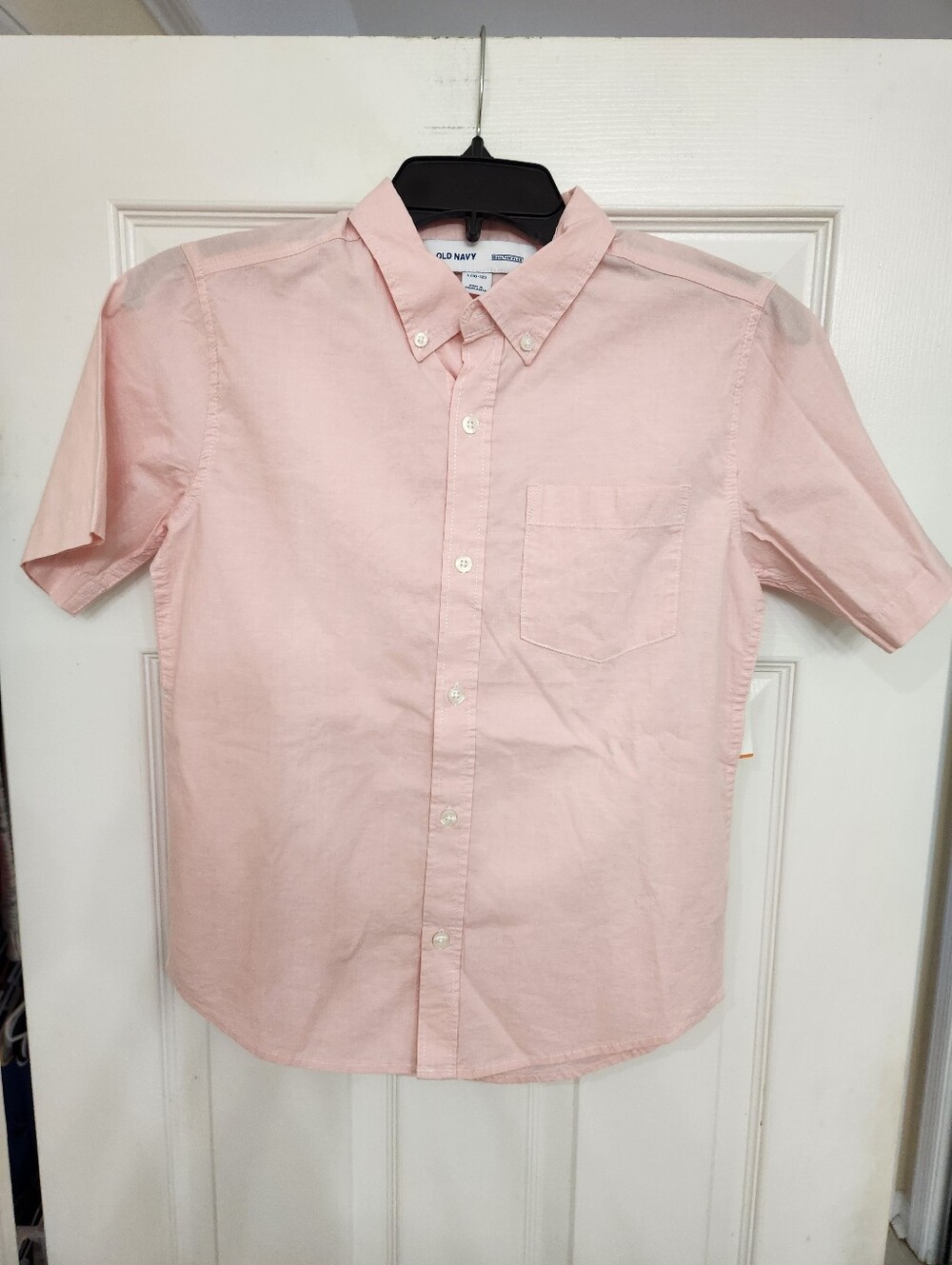 NWT Old Navy Short-Sleeve Button-Down Shirt - Pale Pink